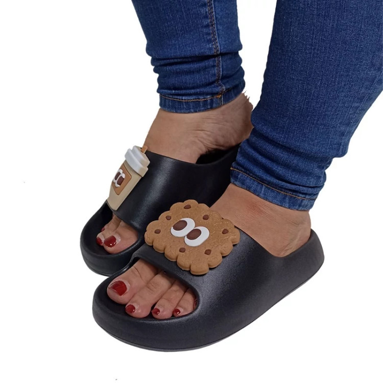 دمپایی زنانه روفرشی مدل بیسکوئیتی کد 1615