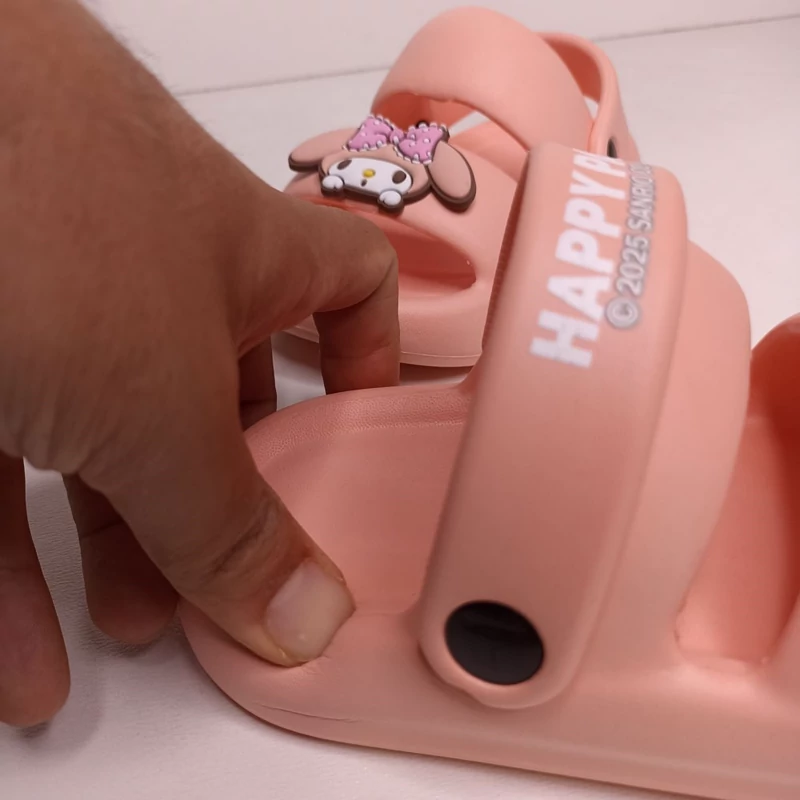 دمپایی دخترانه رکابدار مدل هپی کد 1652 گلبهی