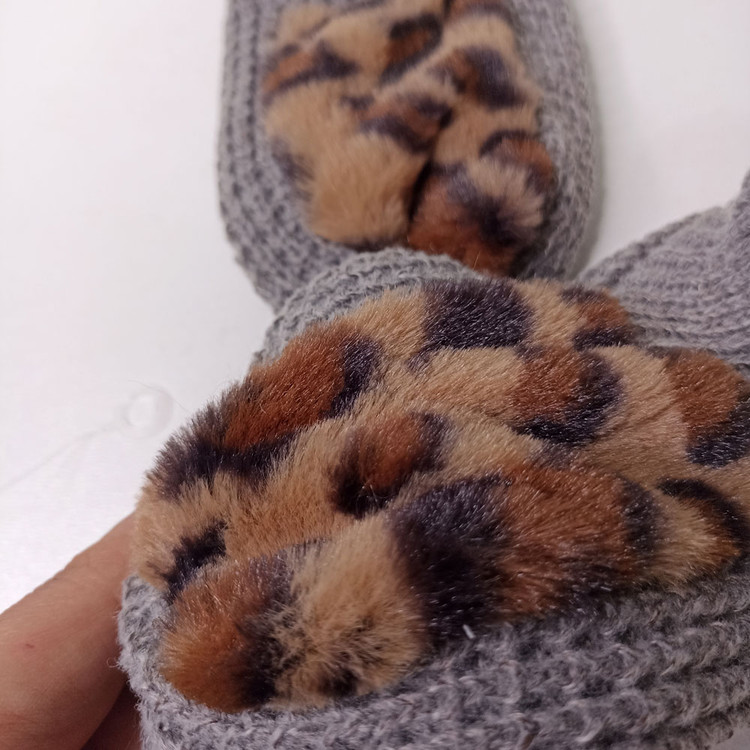 پاپوش زنانه بافتنی پولیشی طرح پلنگی کد 1297