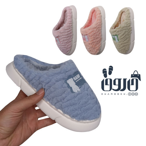 دمپایی روفرشی پولیشی جلوبسته مدل گلسار کد 1674