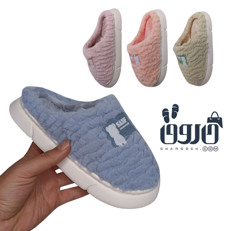 دمپایی روفرشی پولیشی جلوبسته مدل گلسار کد 1674