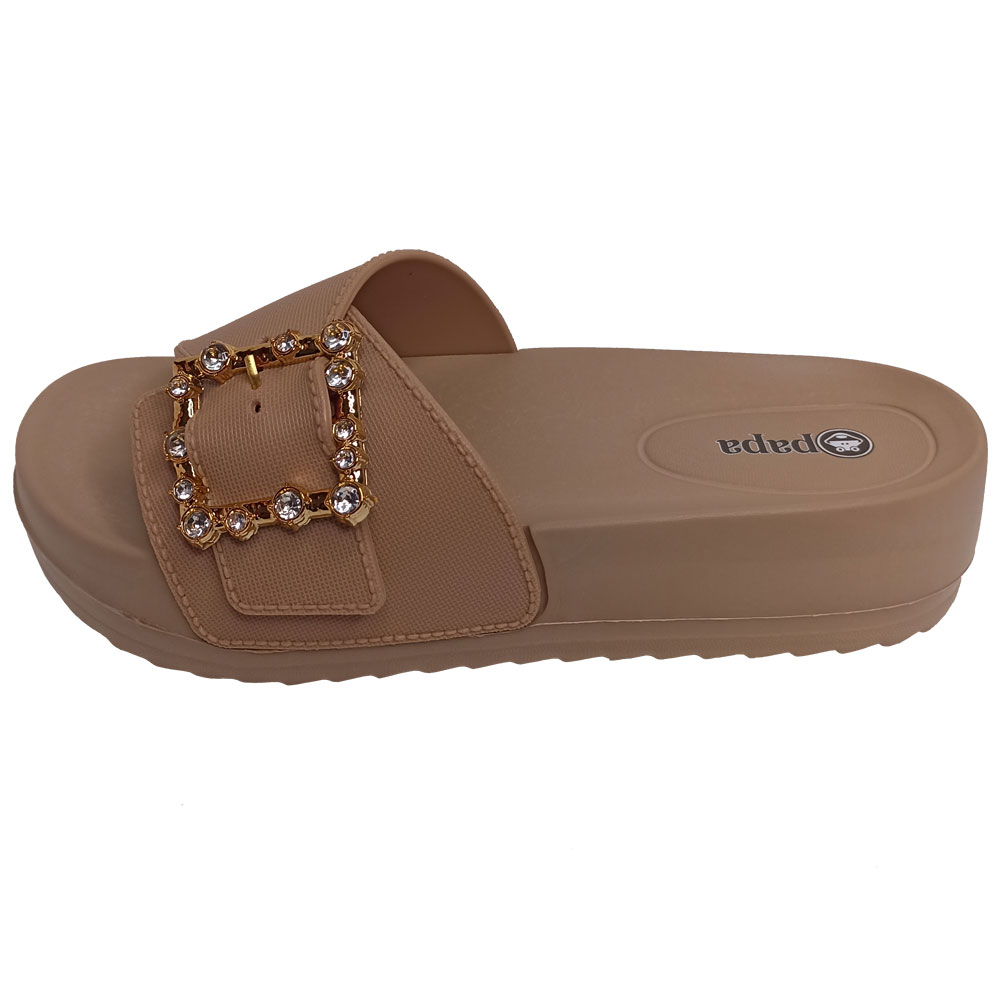 دمپایی زنانه هلن پاپا مشکی رنگ نسکافه ای