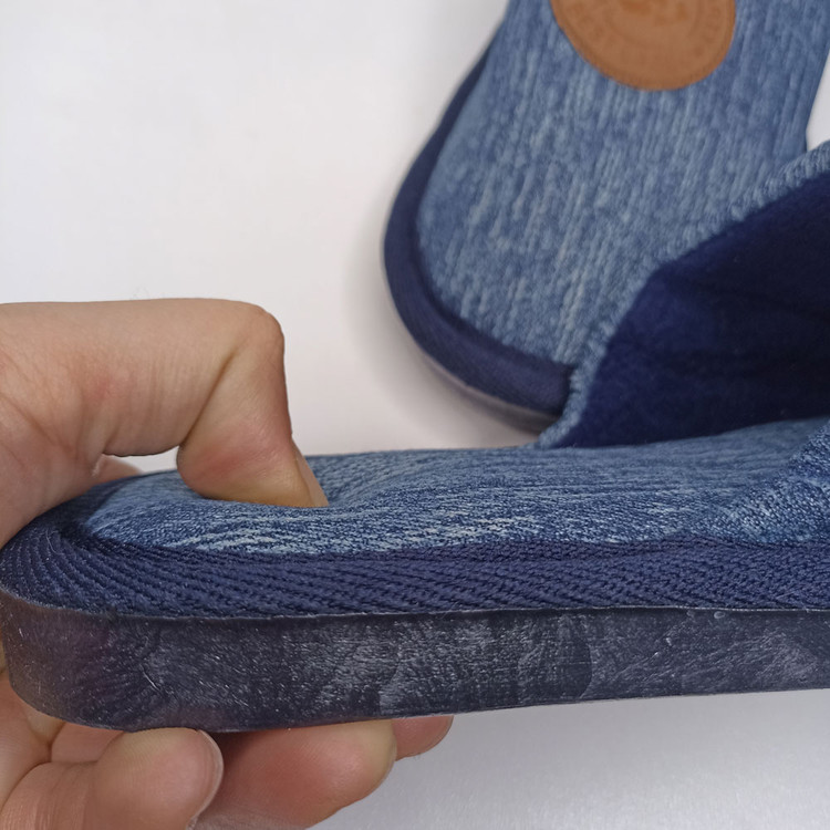 دمپایی حوله ای جلوبسته نیکتا مدل 10000-23 طرح جین کد 1685