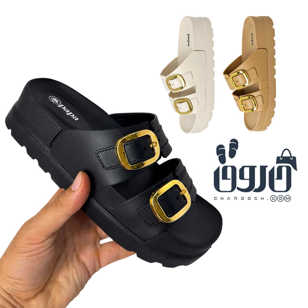 دمپایی روفرشی لژدار زنانه مانیسا برند پاپا کد 1699