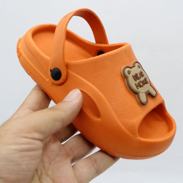 دمپایی بچگانه زیتون مدل تاتی خرسی کد 1418 نارنجی