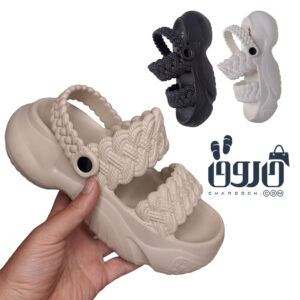 صندل لژدار رکابی زنانه برند پاپا مدل بافتی کد 1650